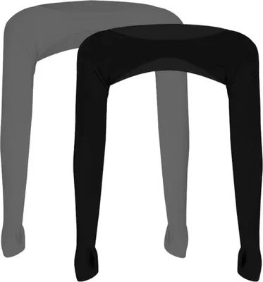 Produktbild von 2 Stück Damen Armlinge Ärmelüberzüge Kurze Sonnenschutz-Tops mit Daumenloch, Schwarz+Grau