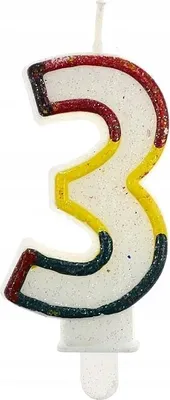 Image de Bougie numérotée avec paillettes 3