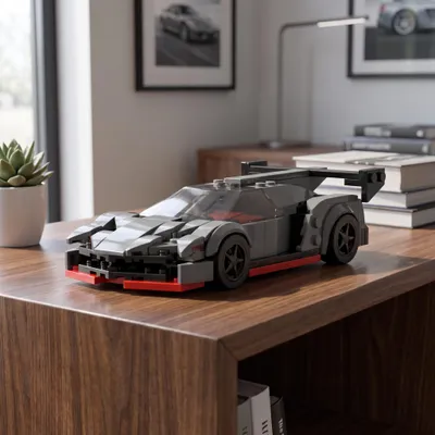 Produktbild von BlockBuddie™ MOC Supersportwagen Rennwagen Klemmbaustein Set 237 Teile Bausteine Bausatz Garage Spielzeug Kinder Geschenk