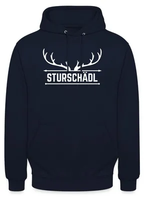 Produktbild von Spreadshirt Sturschädl Hirschgeweih Sarkasmus Uni Hoodie, XL, Navy