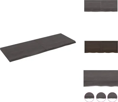 Image de vidaXL Étagère murale gris foncé 140x50x(2-4) cm Chêne massif traité - Étagères murales
