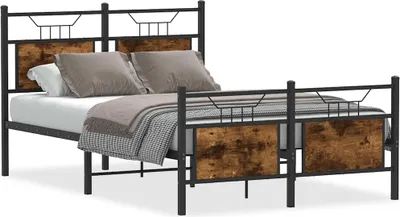 Obrázek produktu pro vidaXL Rám postele bez matrace kouřový dub 120x190 cm materiál na bázi dřeva