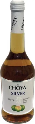 A bottle of Choya Silver liqueur.