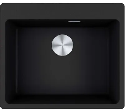 Productafbeelding van Franke Maris Inbouwspoelbak, Fragranit wasbak MRG 610-54 A, Onyx, met drukknop, roestvrij staal, vanaf 60 cm. Artikelnummer: 114.0658.