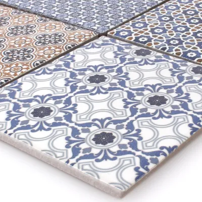 Produktbild von Keramik Mosaikfliesen Daymion Retrooptik Blau Braun 97