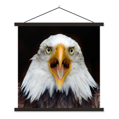 Produktbild von MuchoWow® Textilposter Nahaufnahme eines Adlers 150x113 cm mit schwarzem Rahmen - Wohnzimmer
