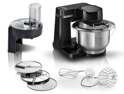 Obrázok produktu pre Bosch Serie 2 MUMS2EB01, 3,8 L, Čierna, Nerezová oceľ, Tlačidlá, 2 kg, 1,1 m, Nerezová oceľ