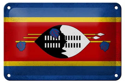 Produktbild von Blechschild Flagge Swasiland 18x12cm Flag Eswatini Vintage Dekoration