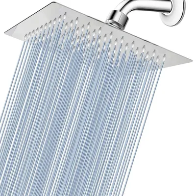 Produktbild von Regenbrause 20cm Quadrat Hochdruck Duschkopf Edelstahl 304 Chrom
