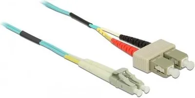 Produktbild von Lichtwellenleiter LC zu SC Multimode OM3 Kabel 1m aqua LS0H