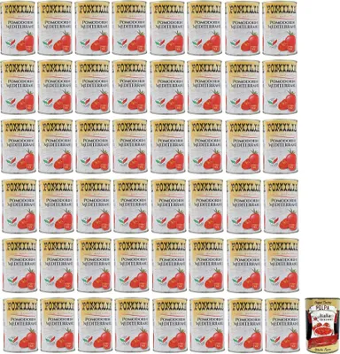 Produktbild von 48x Pomilia Pomodorini Ciliegini Mediterranei,Mediterrane Kirschtomaten,100% italienische Tomaten,400g Dose + Italian Gourmet Polpa di Pomodoro 400g Dose