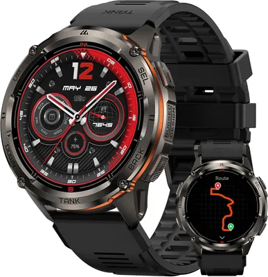 Produktbild von KOSPET Tank 3 Ultra 2 Smartwatch Herren, 1,43" AMOLED, GPS, 60+ Tage Akku, Wasserdicht, Bluetooth-Anrufe,KI-Sprachassistent,Herzfrequenz,Schrittzähler