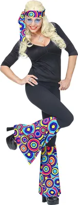 Image de ensemble de costume hippie des années 70 "Bubbles" | Bleu