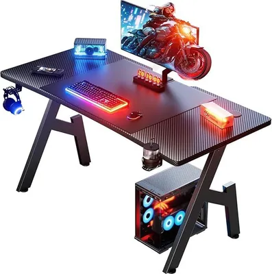Imagen del producto de Mesa de juego Silecomplaza, 140 x 60 cm, mesa estable para PC, color