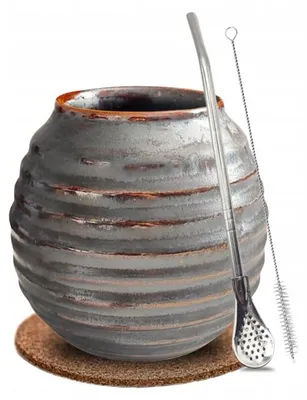 Zdjęcie produktu dla Zestaw Premium do Yerba Mate: Tykwa Matero LAWA + Bombilla i GRATISY!