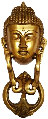 Messing Türklopfer Buddha-Design antik