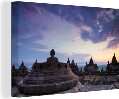 Obrázek produktu pro OneMillionCanvasses® Malba na plátně Nástěnná malba na plátně - Borobudur při východu slunce - 150x100cm
