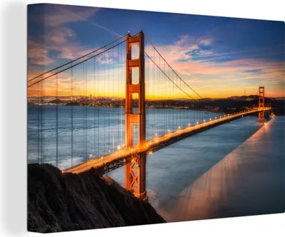 Obrázek produktu pro OneMillionCanvasses® - Obraz na plátně - Most Golden Gate, nástěnný obraz, nástěnné dekorace obrazy obývací pokoj, 120x80cm
