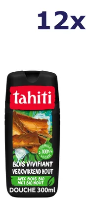 Immagine prodotto di 12 confezioni di gel doccia Tahiti - 300 ml - note legnose tonificanti
