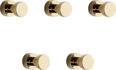 Produktbild von Gold Handtuchhaken 5 Stück Rostfreies Metall Wandhaken Self Adhesive or Wall Mountable Kleiderhaken für Bad & Küche