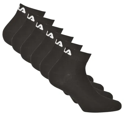 Produktbild von FILA Uni Quarter Socken, 6er Pack - Kurzsocken, Training, Sport, Logo (2x 3 Paar) Schwarz 43-46
