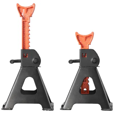 Immagine prodotto di SucceBuy Cavalletti di sollevamento, portata 3 tonnellate, altezza regolabile da 275 a 415 mm, carrello in acciaio con sistema di blocco, adatto per SUV, pick-up, autovetture, UTV/ATV, 1 paio, dimensioni: 205 x 195 x 290 mm