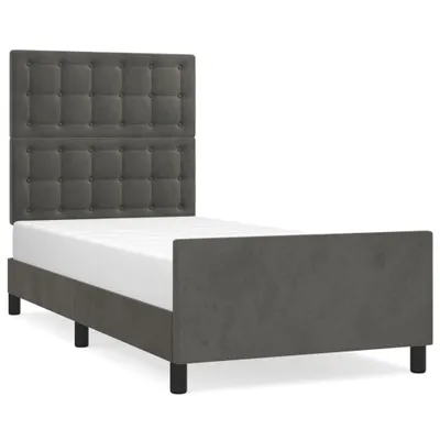 Image de vidaXL Cadre de lit sans matelas gris foncé 80x200 cm velours