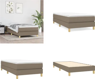 Produktbild von vidaXL Boxspringbett Taupe 90x190 cm Stoff - Boxspringbett - Boxspringbetten - Bett - Schlafzimmermöbel