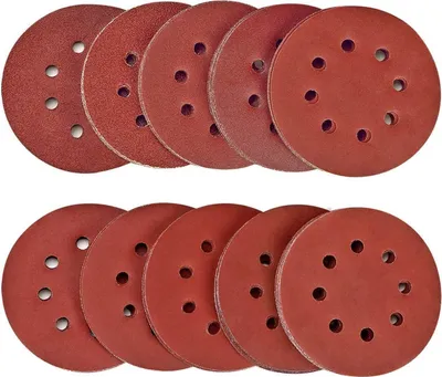 Produktbild von 100tlg 125mm 40/80/120/180/320/400/600/800/1500/2000 Schleifscheiben Klett-Schleifpapier Klett-Schleifblätter Schleifpapiere Exzenter-Schleifer Körnung, je x10, 8 Löcher für Exzenterschleifer
