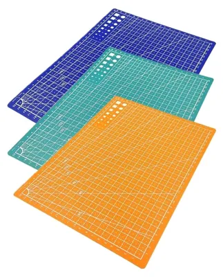Produktbild von Selbstheilende Schneidematten für A4 und A5, einseitig, ideal zum präzisen Schneiden beim Nähen, Basteln und Quilten (2 Stück, blau, 45 x 30 cm)