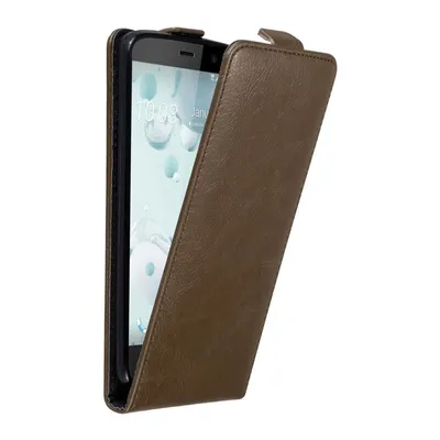 Image de Cadorabo Housse pour HTC U PLAY Housse de protection marron Flip Etui Housse de téléphone portable Case Cover