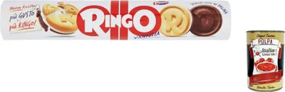 Produktbild von 6x Pavesi Ringo Kekse kekse mit Vanille 165 g cookies italien biscuits snack + Italian gourmet polpa 400g