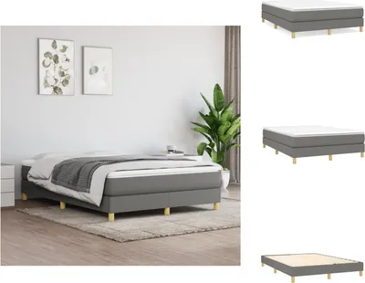 Immagine prodotto di vidaXL Letto a molle insacchettate grigio scuro 140x190 cm in tessuto - Letti e strutture letto