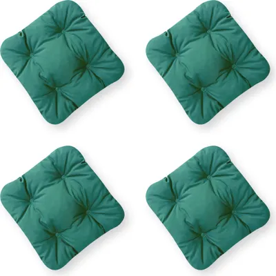 Obrázek produktu pro 4L Textil Prošívaný sedák, sada 4 polštáøù na židle s vázáním odolné proti UV záøení a vodì (40x40 cm, zelený)