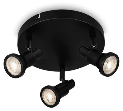 Produktbild von BRILONER FLAMO LED Deckenleuchte Bad, IP44 Spritzwasserschutz, Schwenkbar, Warmweißes Licht, schwarz, 21 x 10,6 cm