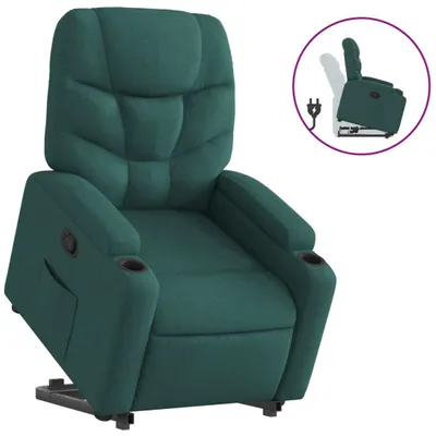 Image de vidaXL Fauteuil relax avec releveur Vert foncé Tissu