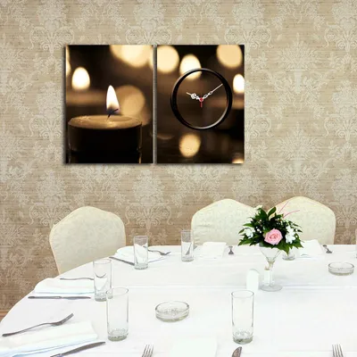 Produktbild von Opviq, 2P3040CS- CTY1669, Bunt, Wanduhren, 60 x 38 cm, 100% Wildleder -Leinwand