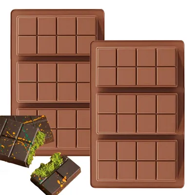 2er-Pack Silikon-Schokoladenformen, tief, für DIY-Süßigkeiten