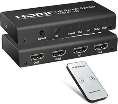 Immagine prodotto di PremiumCord switch HDMI 2:2, 3D, 1080p, telecomando