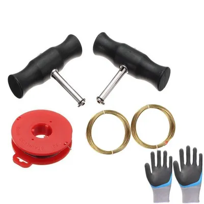 Produktbild von Windschutzscheiben-Ausbauwerkzeug-Set mit Griff und Schneiddraht, universell für professionelle Reparaturen geeignet,7-teiliges