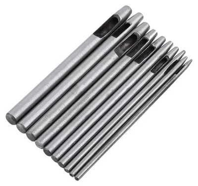 Lochstempel-Set 10-tlg. für Leder 0,5–5 mm