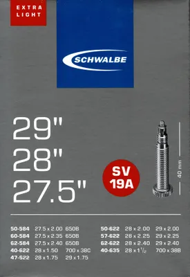 Produktbild von Schwalbe SV 19A 29 Zoll Extra Light Schlauch Sclaverand Ventil