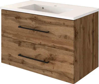 Produktbild von Waschtischunterschrank Dusan 80cm mit 2 Schubladen - wotan eiche