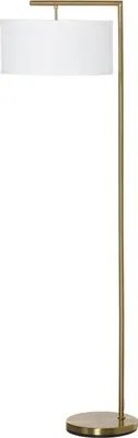Zdjęcie produktu dla Lampa Podłogowa Lampa Podłogowa E27 Podstawa Do Salonu Sypialnia Biuro Metal Stal Len Złoty + Biały 47 X 37 X 153 Cm