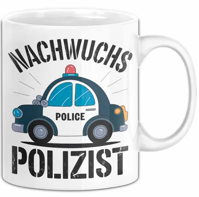 Produktbild von Polizist Tasse Geschenk Lustige Geschenkidee Spruch Nachwuchs Polizist (Weiß)