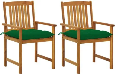 Produktbild von HOMMIE© Outdoor-Stuhl ,Regiestühle mit Kissen 2 Stk. Massivholz Akazie Relaxsessel Armlehnstuhl & schlichten Design