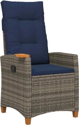 Produktbild von vidaXL Liegestuhl mit Teeteller 62 x 64 x 112 cm Poly-Rattan