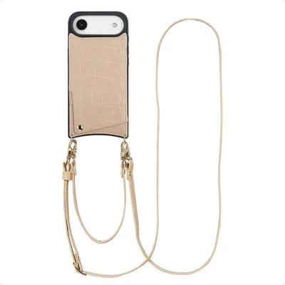 Image de Selencia Nova Croco Phone Case avec cordon et porte-cartes pour l'Apple iPhone Air - Beige