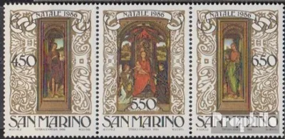 Produktbild von Briefmarken San Marino 1986 Mi 1351-1353 Dreierstreifen (kompl.Ausg.) gestempelt Weihnachten