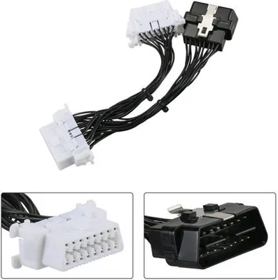 Produktbild von A03 OBD2 Splitter Kabel Adapter – 16-Pin OBD II Verlängerung Y-Kabel für KFZ, passend für Honda & Toyota